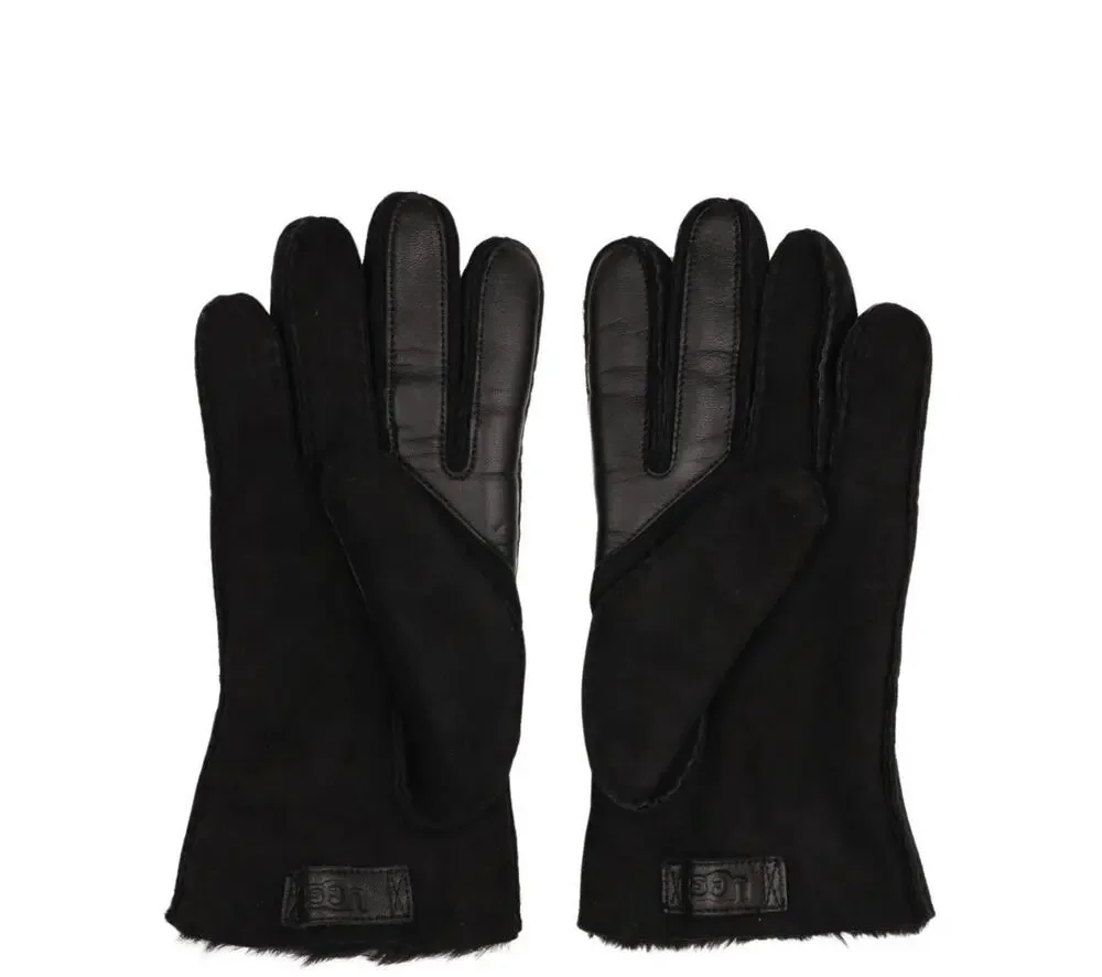 UGG 301752 M Contrast Sheepskin Glove, Black, Large NWOT (AQ21)